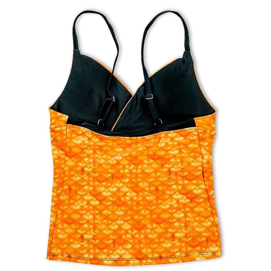 Bademode Fin Fun Sets | Tropisches Sonnenaufgangs-Tankini-Set Fur Madchen