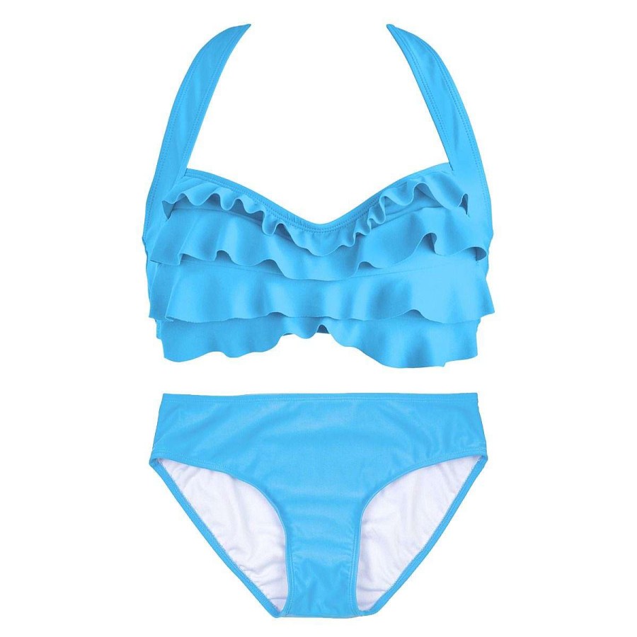 Bademode Fin Fun Sets | Hellblaues Sea Wave-Bikini-Set