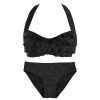 Bademode Fin Fun Sets | Schwarzes Meereswellen-Bikini-Set