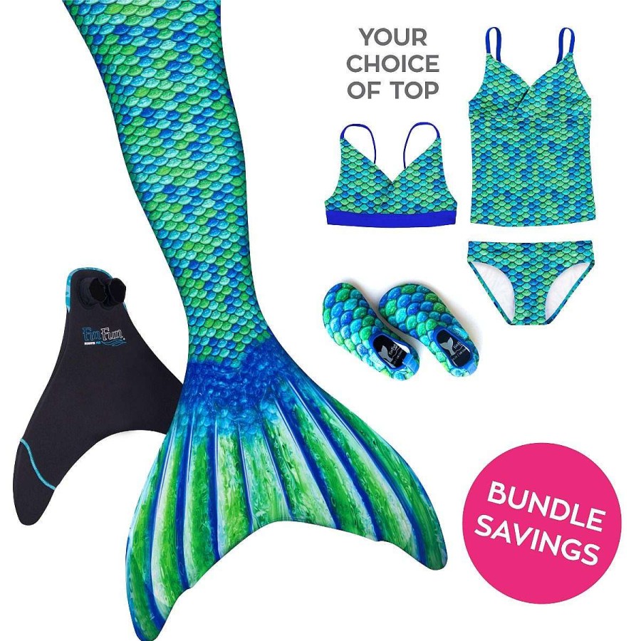 Meerjungfrauenflossen Fin Fun Meerjungfrauen | Mermaidens-Paket: Aussie Green