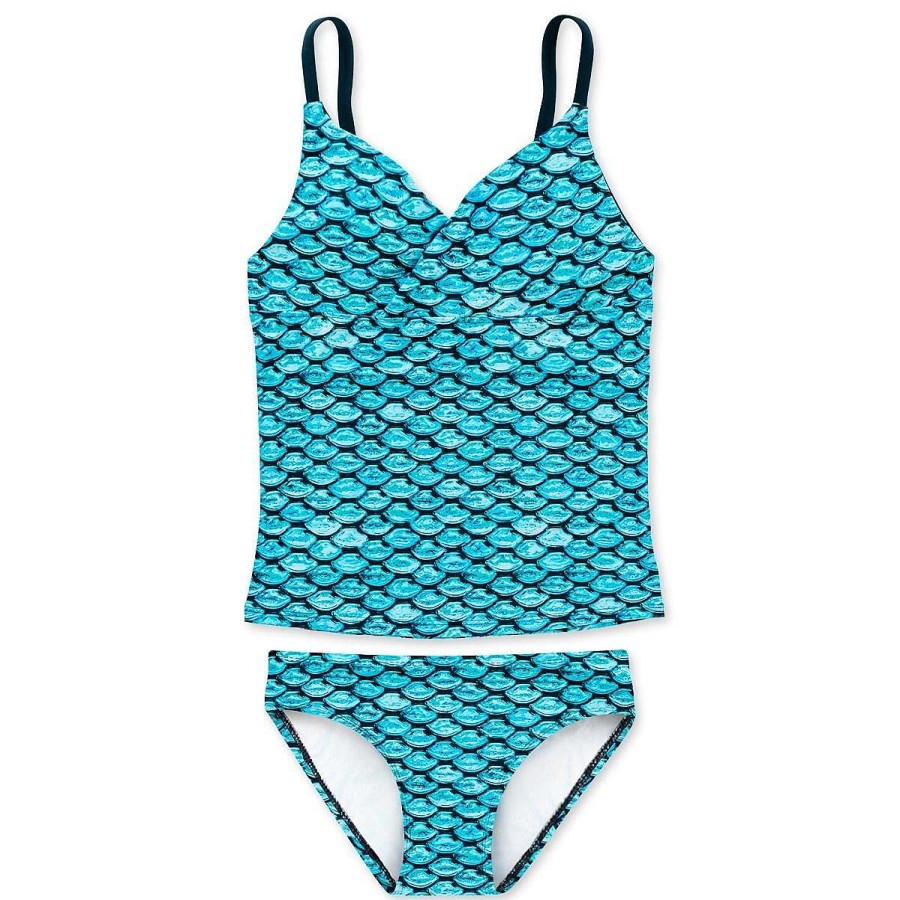 Bademode Fin Fun Sets | Tidal Teal Tankini-Set Fur Madchen