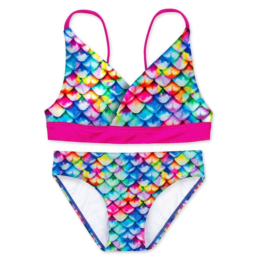 Bademode Fin Fun Sets | Regenbogen-Reef-Bikini-Set Fur Madchen